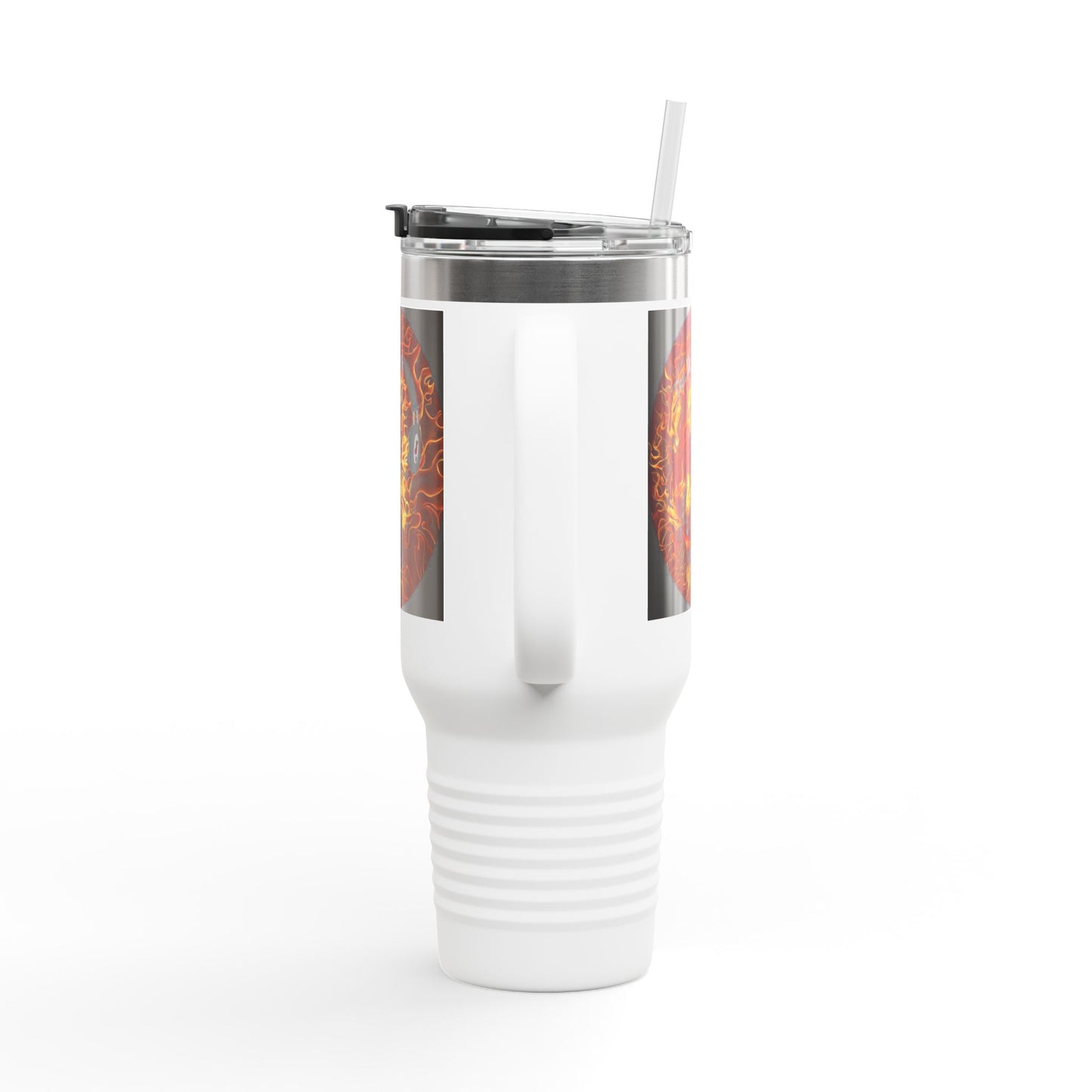 Insulated Travel Mug with Fiery Dragon Design | Hot Coffee, Cold Drinks, Gift for Friends, Road Trips, Office, Camping, Halloween
