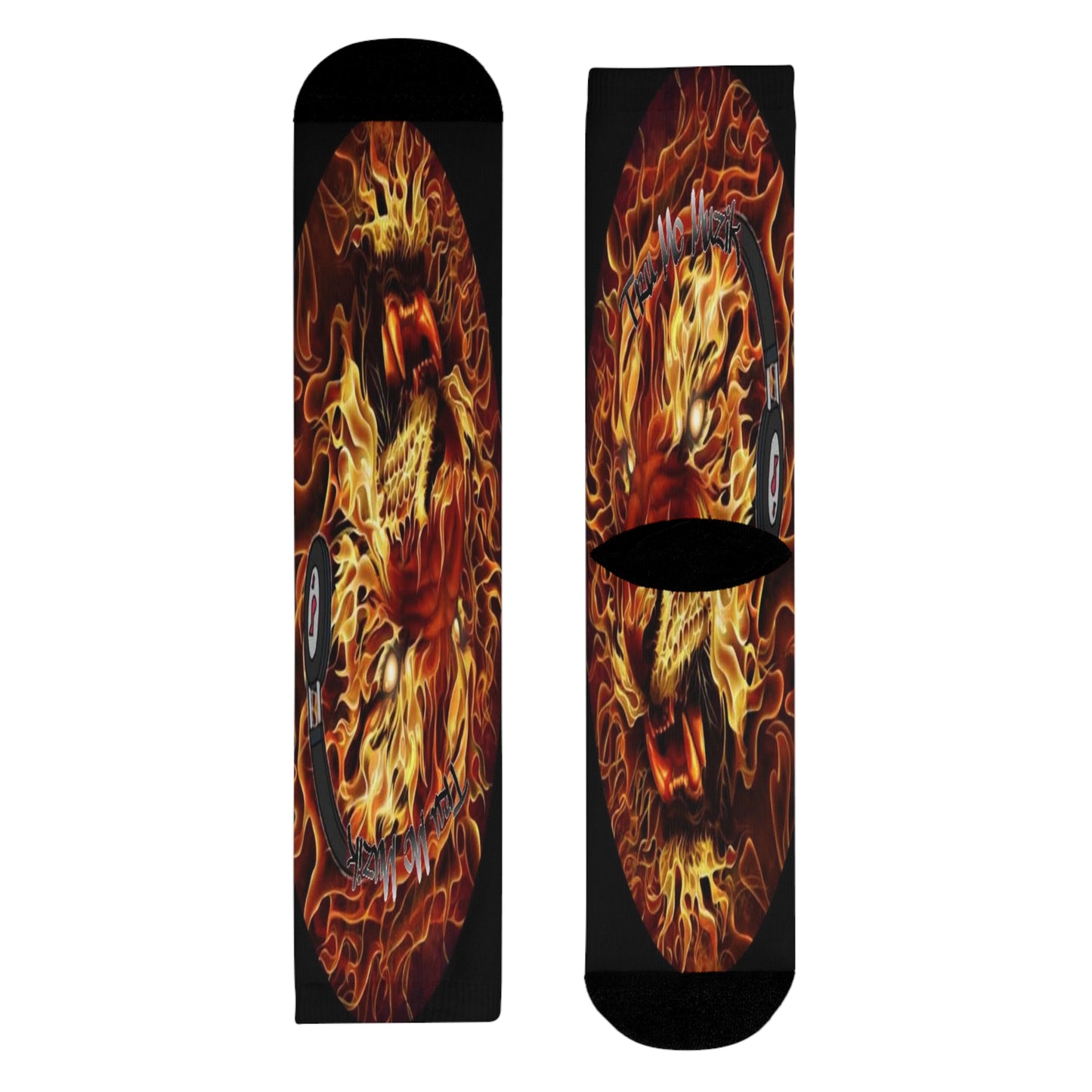 Flaming Dragon Crew Socks - Unique Art for Fans, Cozy Fashion, Gift for Her, Birthday Present, Vibrant Printed Socks