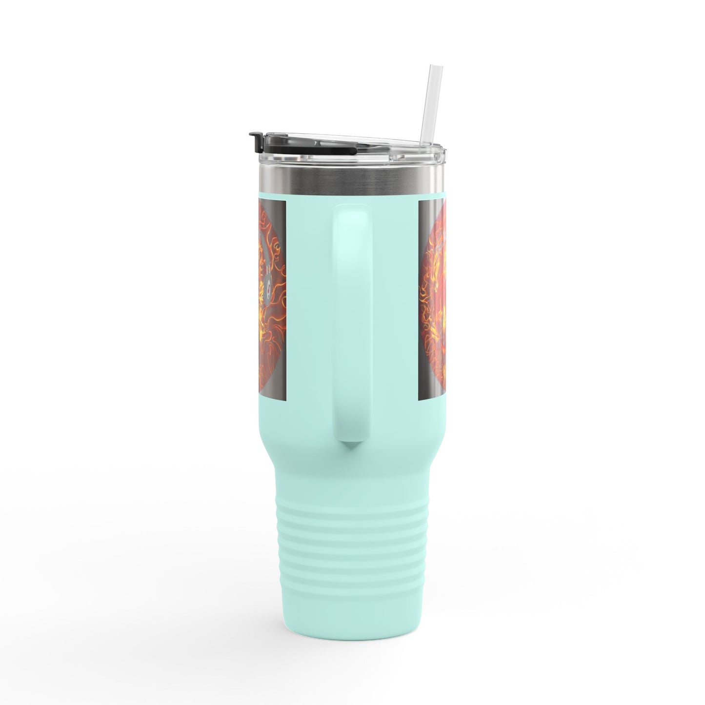 Insulated Travel Mug with Fiery Dragon Design | Hot Coffee, Cold Drinks, Gift for Friends, Road Trips, Office, Camping, Halloween