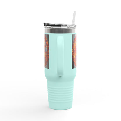 Insulated Travel Mug with Fiery Dragon Design | Hot Coffee, Cold Drinks, Gift for Friends, Road Trips, Office, Camping, Halloween