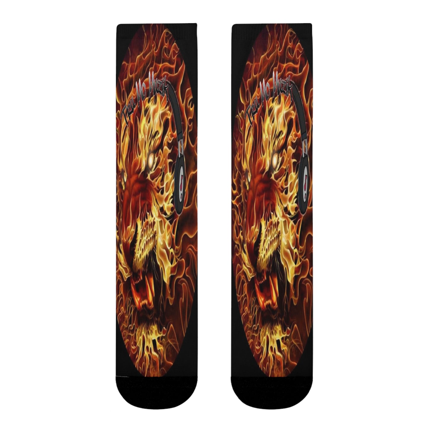 Flaming Dragon Crew Socks - Unique Art for Fans, Cozy Fashion, Gift for Her, Birthday Present, Vibrant Printed Socks