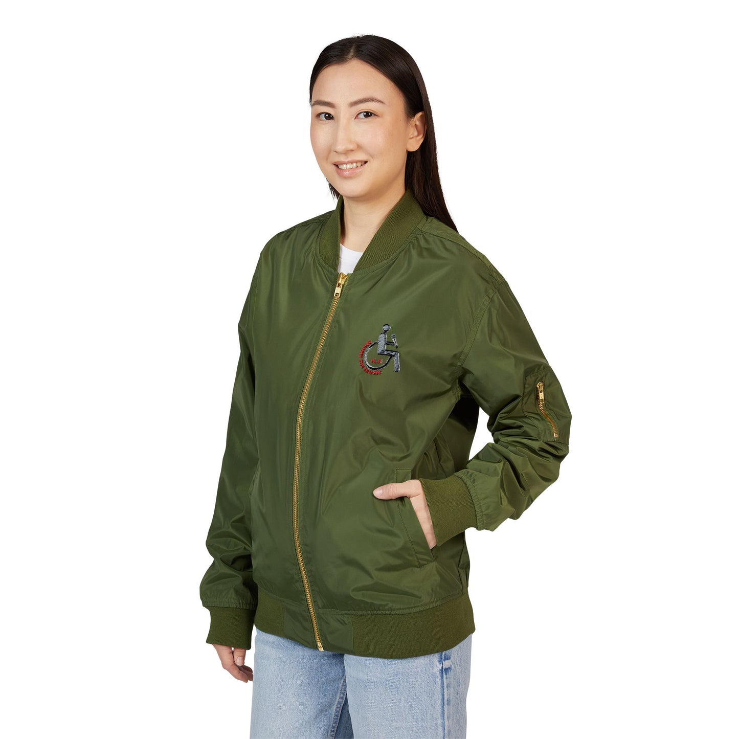 Eco-Friendly Embroidered Bomber Jacket, Sustainable Fashion, Casual Streetwear, Perfect Gift, Earth Day Apparel