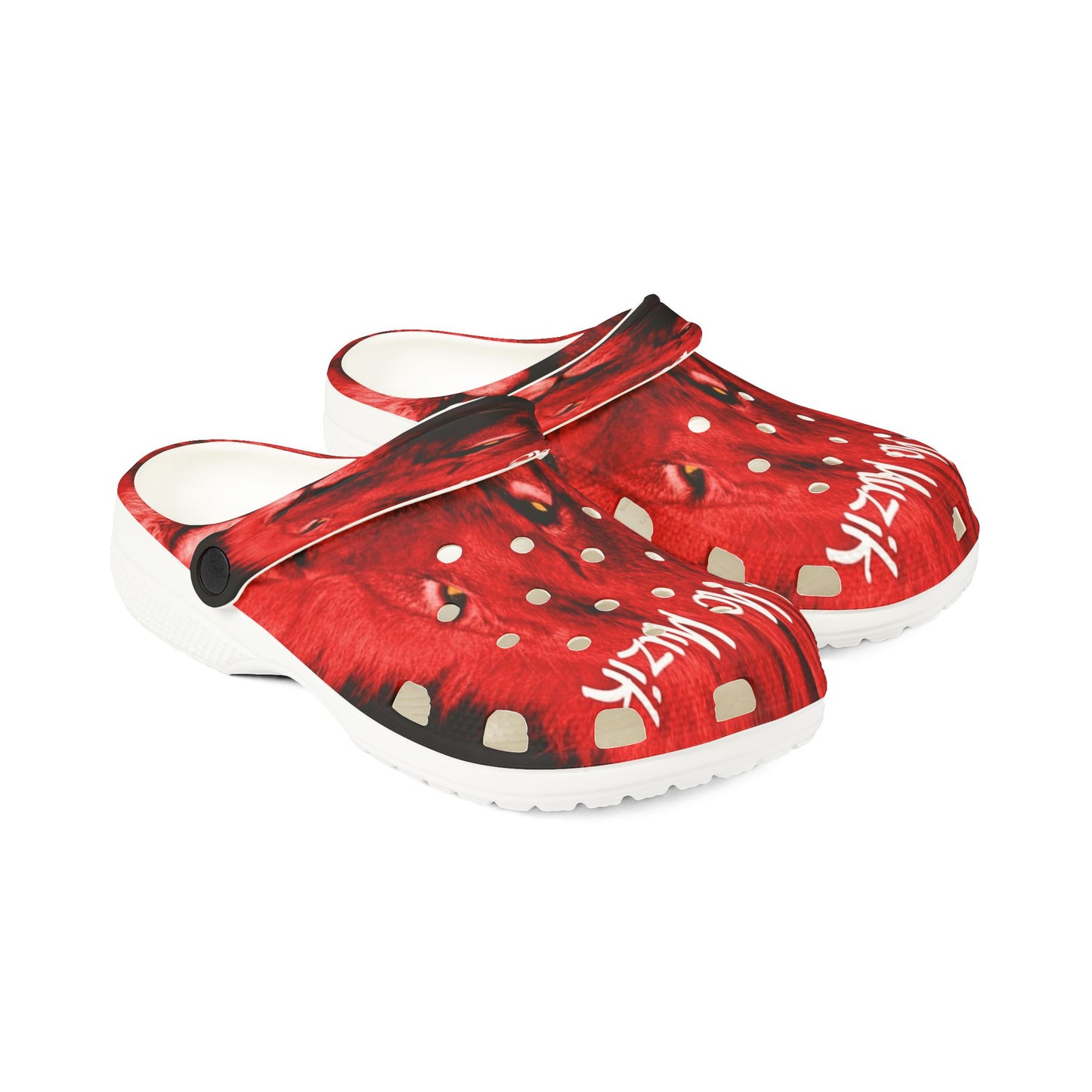 Bold Red Animal Print Clogs - Lightweight EVA Foam Shoes