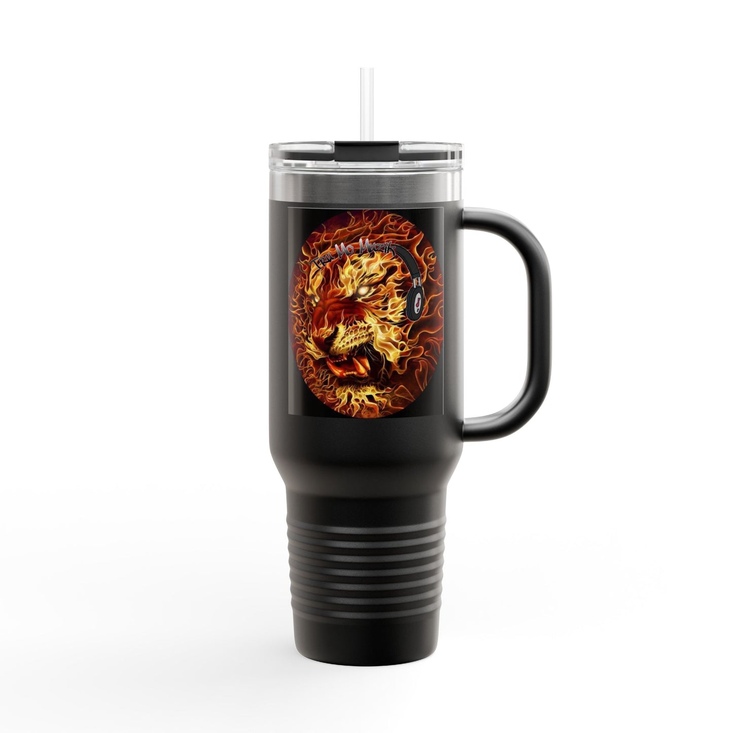 Insulated Travel Mug with Fiery Dragon Design | Hot Coffee, Cold Drinks, Gift for Friends, Road Trips, Office, Camping, Halloween