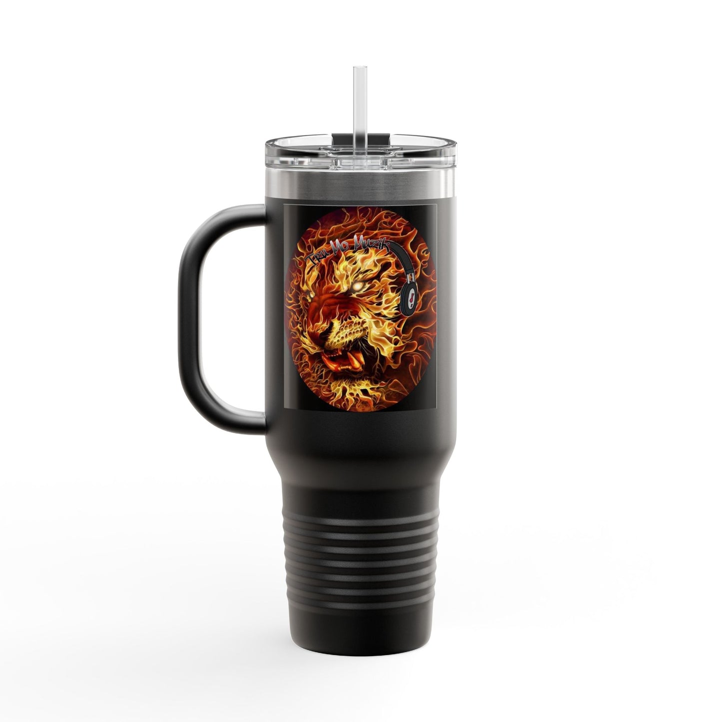 Insulated Travel Mug with Fiery Dragon Design | Hot Coffee, Cold Drinks, Gift for Friends, Road Trips, Office, Camping, Halloween