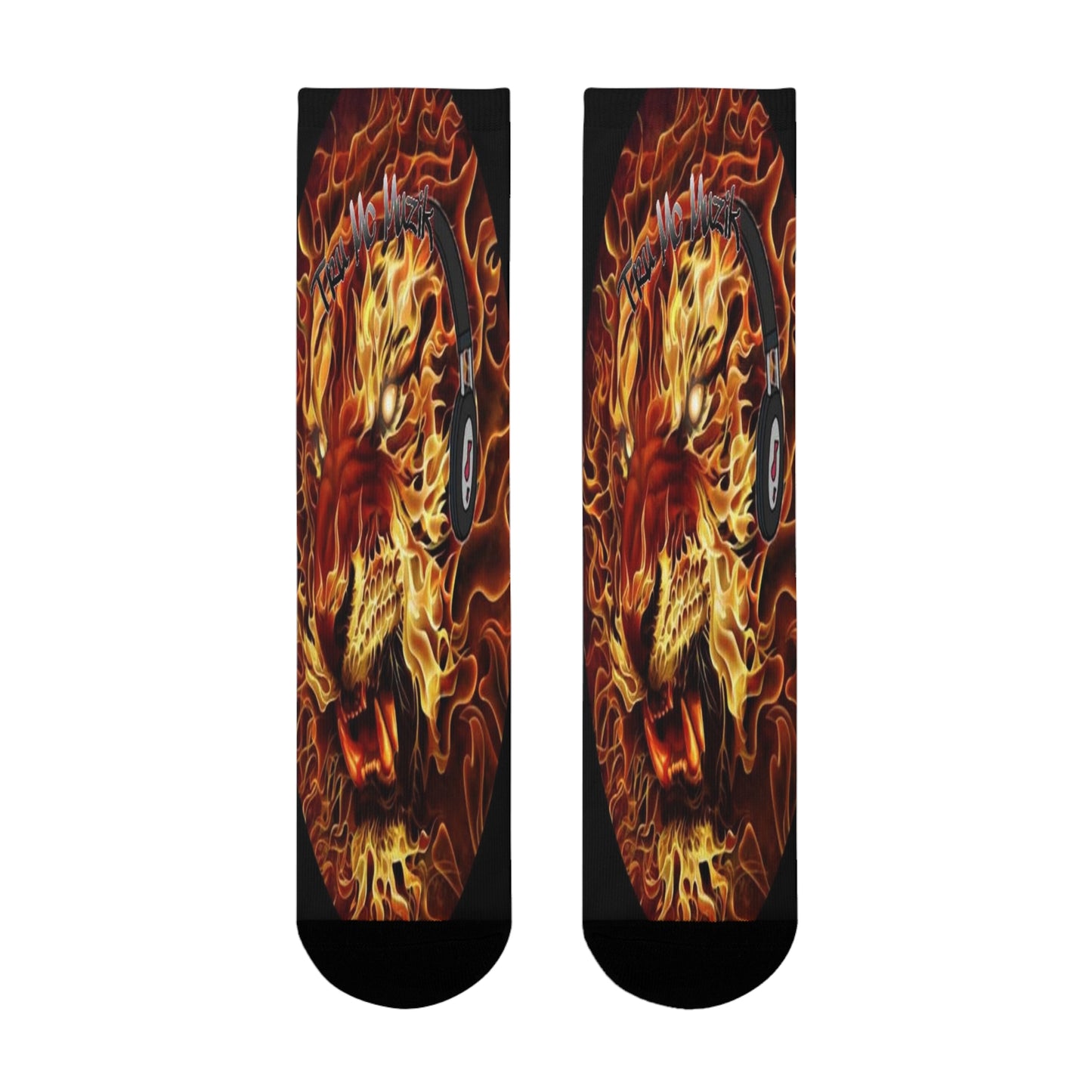 Flaming Dragon Crew Socks - Unique Art for Fans, Cozy Fashion, Gift for Her, Birthday Present, Vibrant Printed Socks