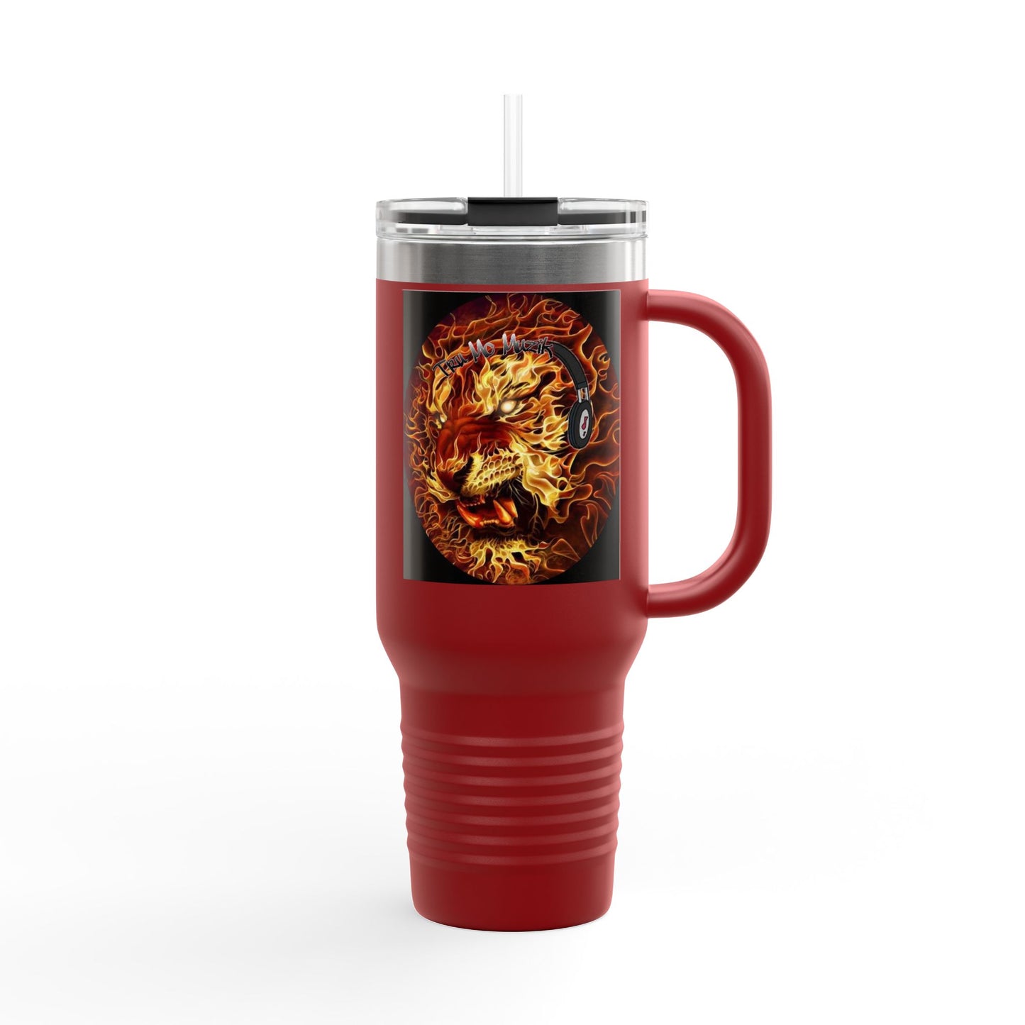 Insulated Travel Mug with Fiery Dragon Design | Hot Coffee, Cold Drinks, Gift for Friends, Road Trips, Office, Camping, Halloween
