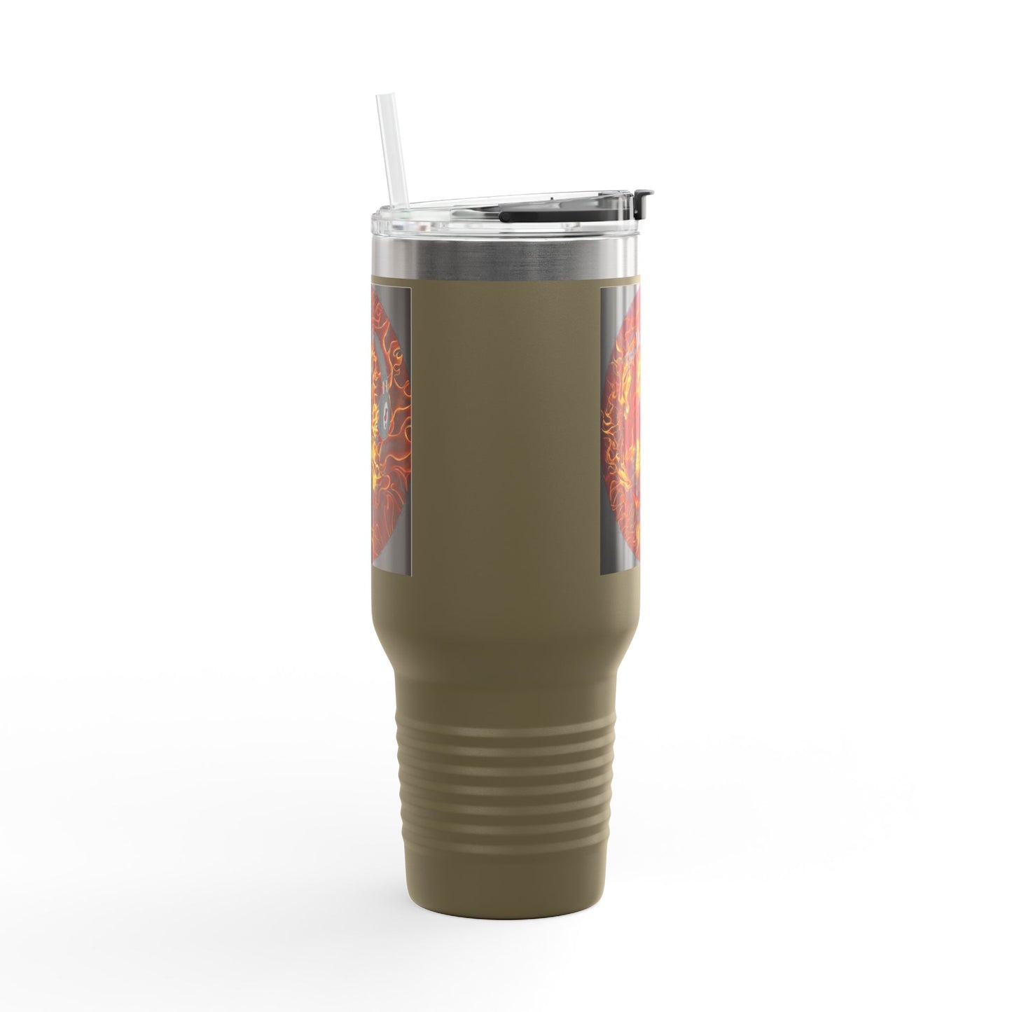Insulated Travel Mug with Fiery Dragon Design | Hot Coffee, Cold Drinks, Gift for Friends, Road Trips, Office, Camping, Halloween