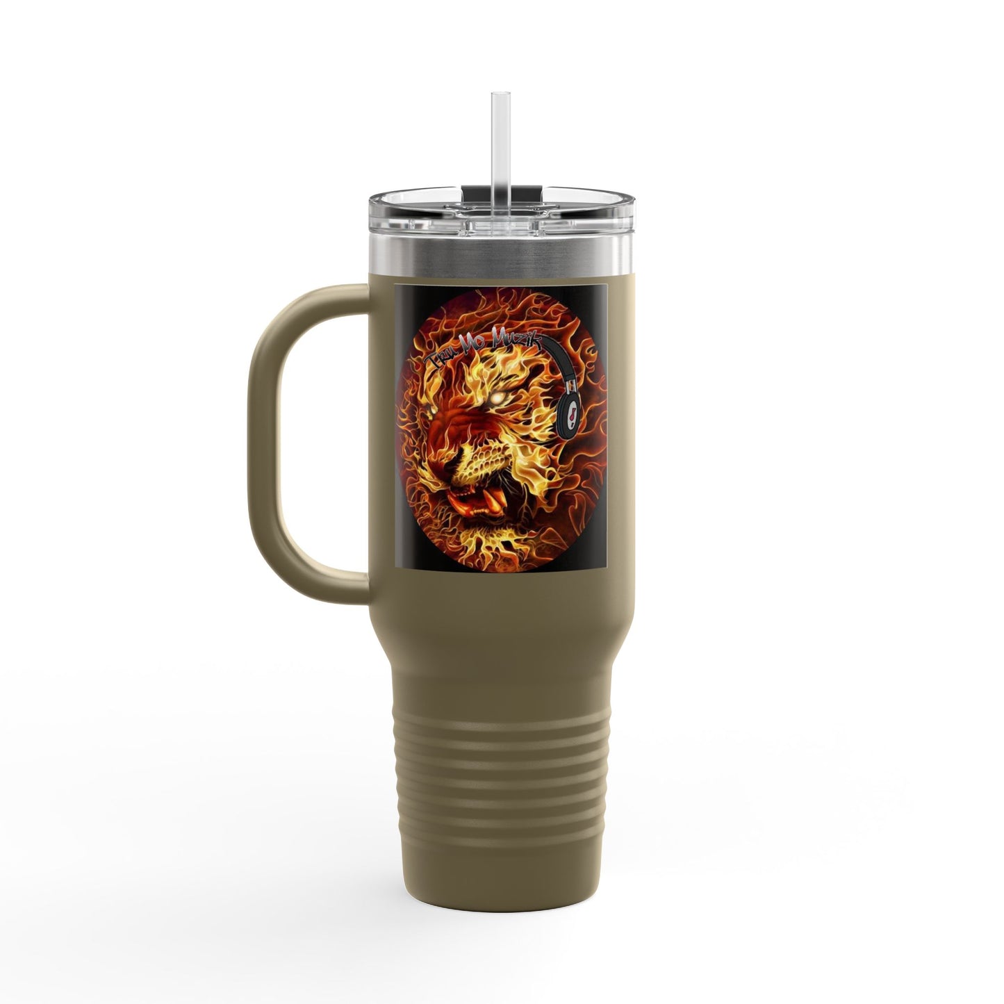 Insulated Travel Mug with Fiery Dragon Design | Hot Coffee, Cold Drinks, Gift for Friends, Road Trips, Office, Camping, Halloween