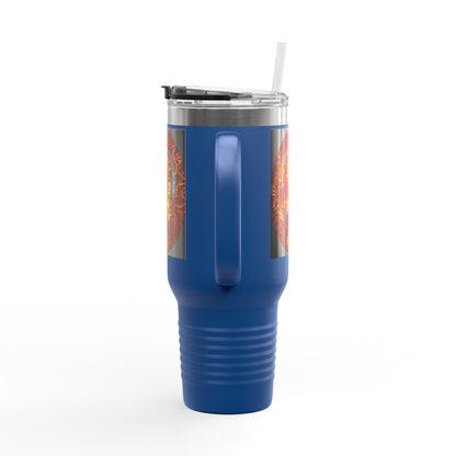 Insulated Travel Mug with Fiery Dragon Design | Hot Coffee, Cold Drinks, Gift for Friends, Road Trips, Office, Camping, Halloween