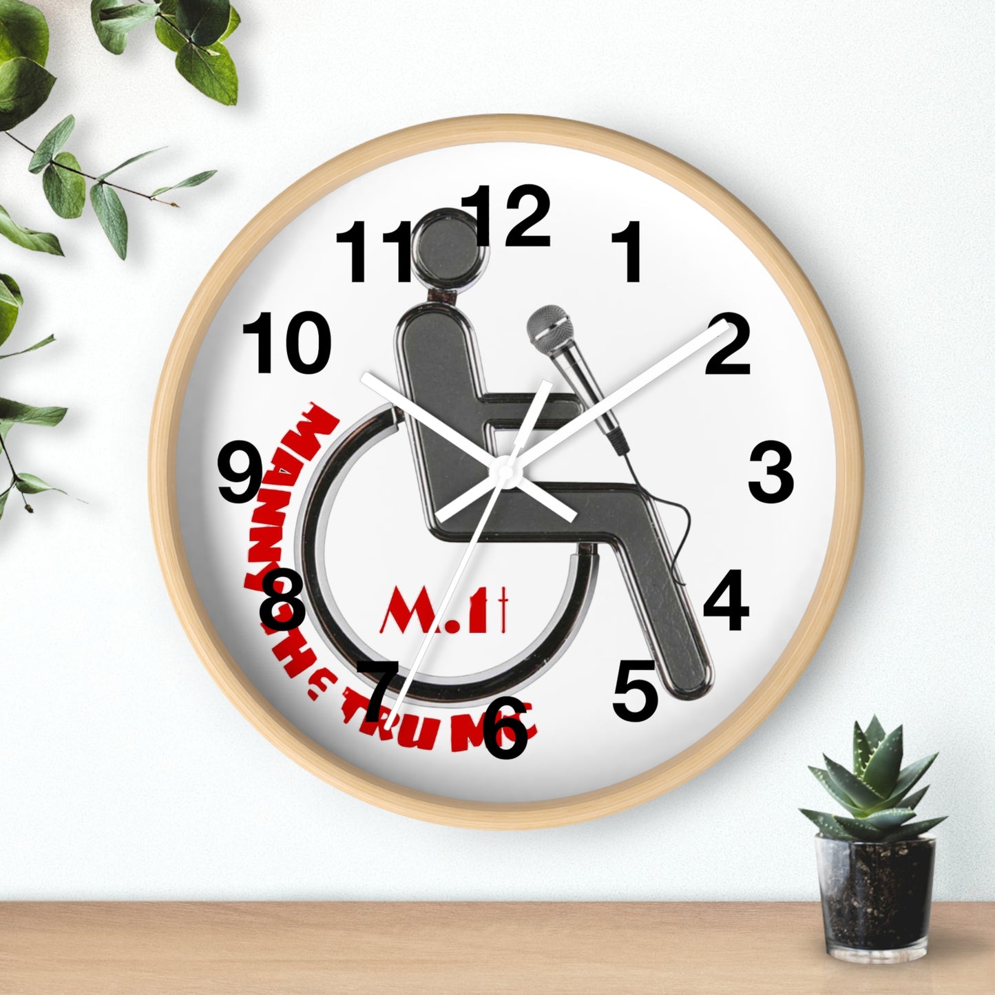 Motivational Disability Wall Clock with Microphone - Inspiring Decor for Home & Office