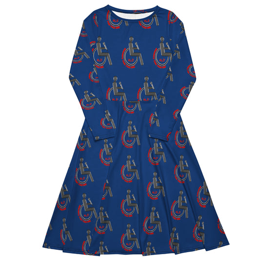 SO TRU MC All-over print long sleeve midi dress