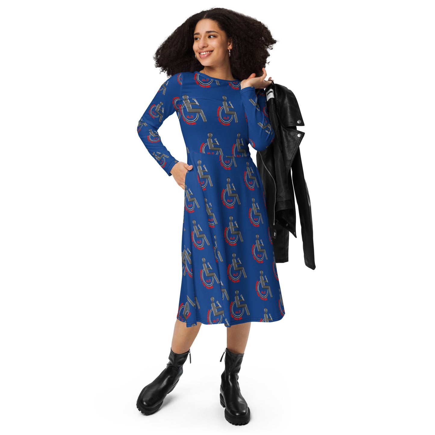 SO TRU MC All-over print long sleeve midi dress