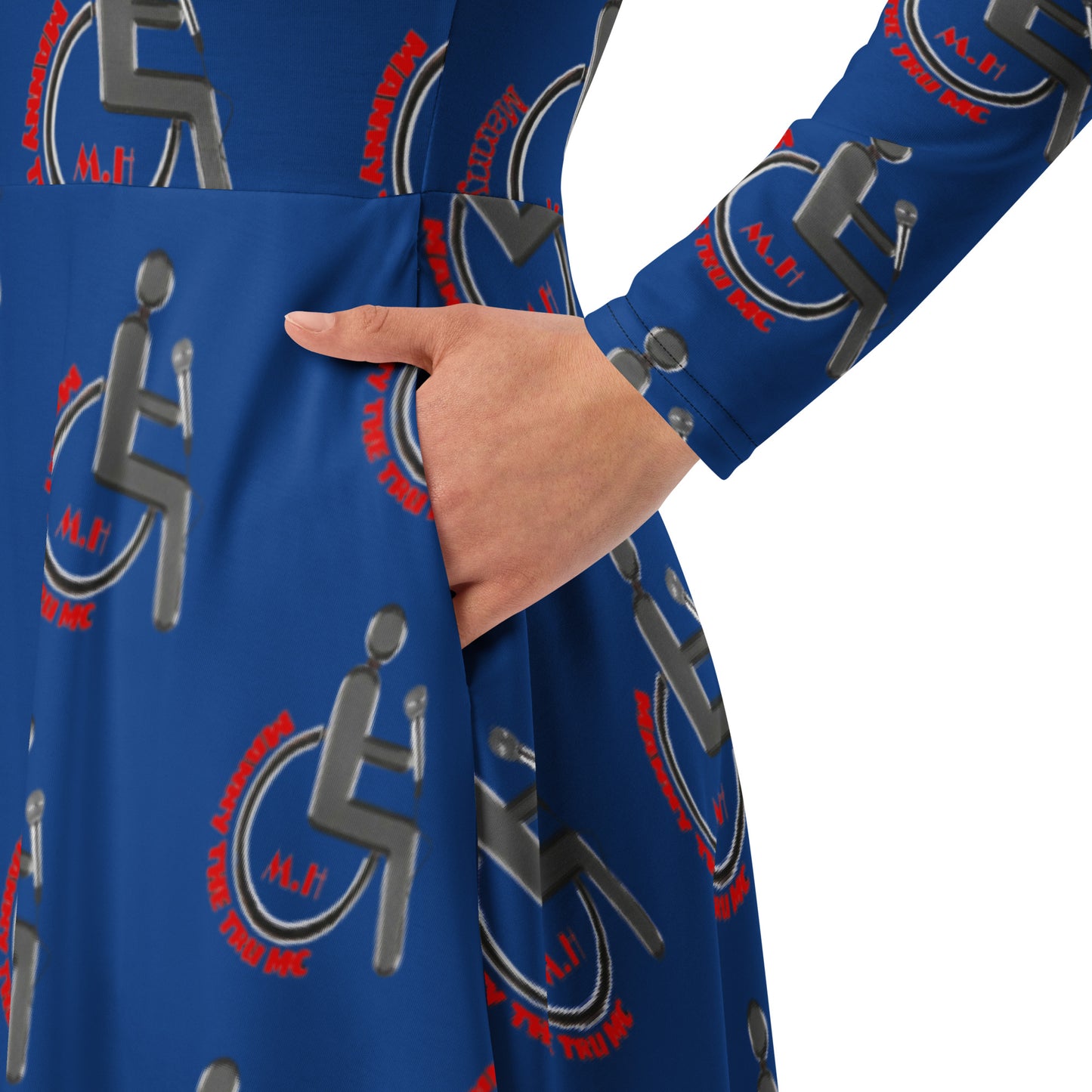 SO TRU MC All-over print long sleeve midi dress