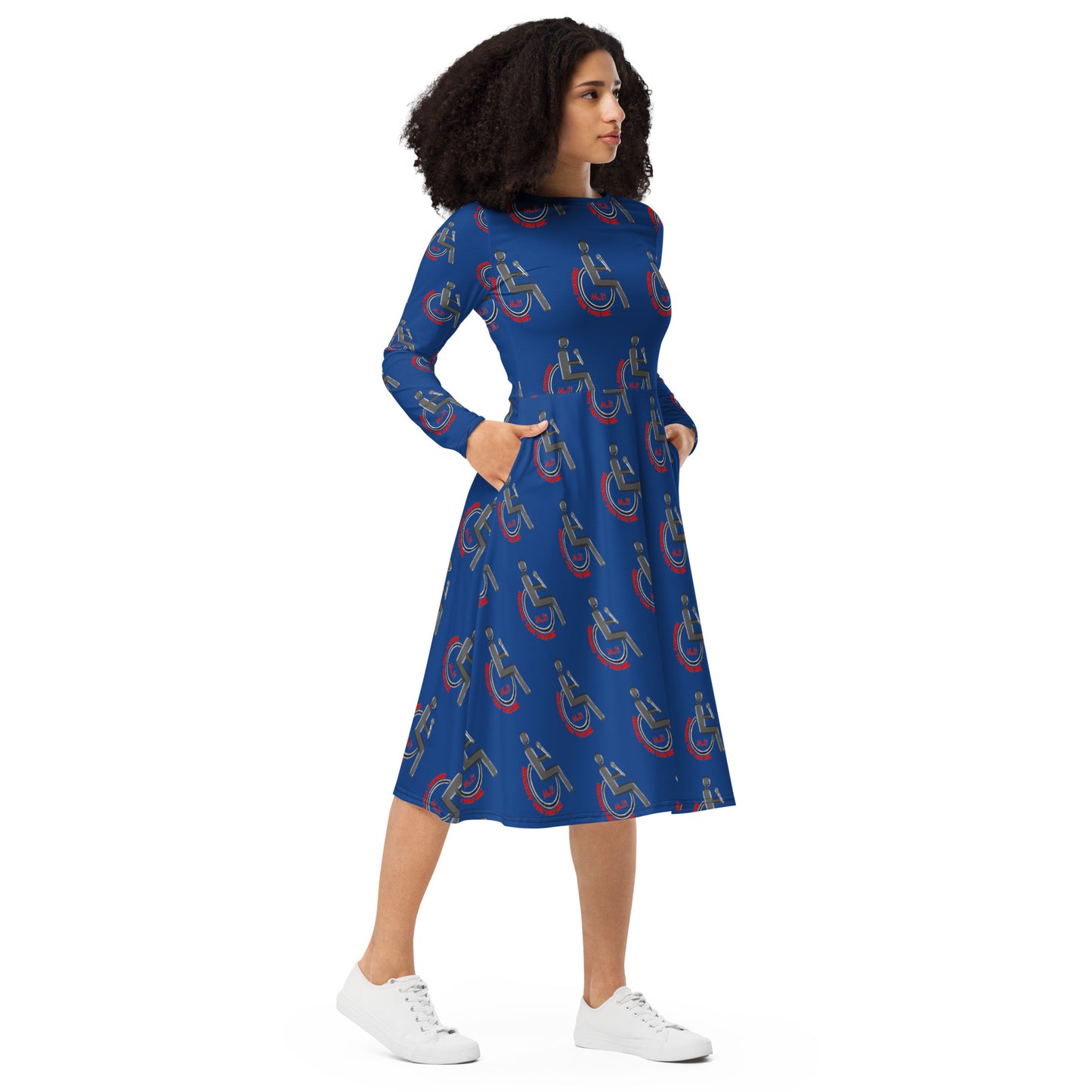 SO TRU MC All-over print long sleeve midi dress