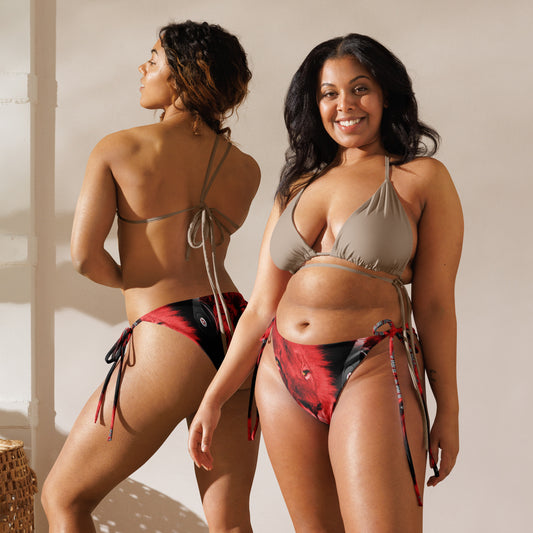 TRU MC MUZIK All-over print recycled string bikini bottom