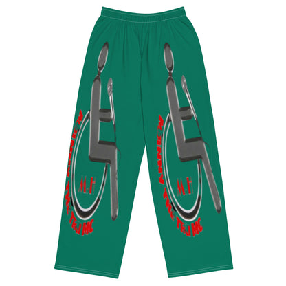 THE TRU MC MONEY GREEN All-over print unisex wide-leg pants