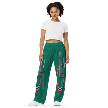 THE TRU MC MONEY GREEN All-over print unisex wide-leg pants