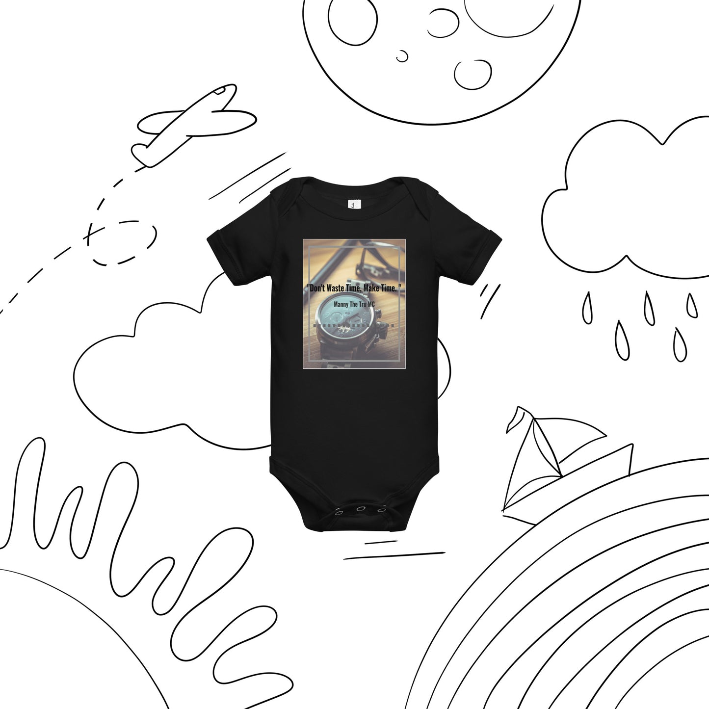 Don't waste time make time Baby short sleeve one piece
