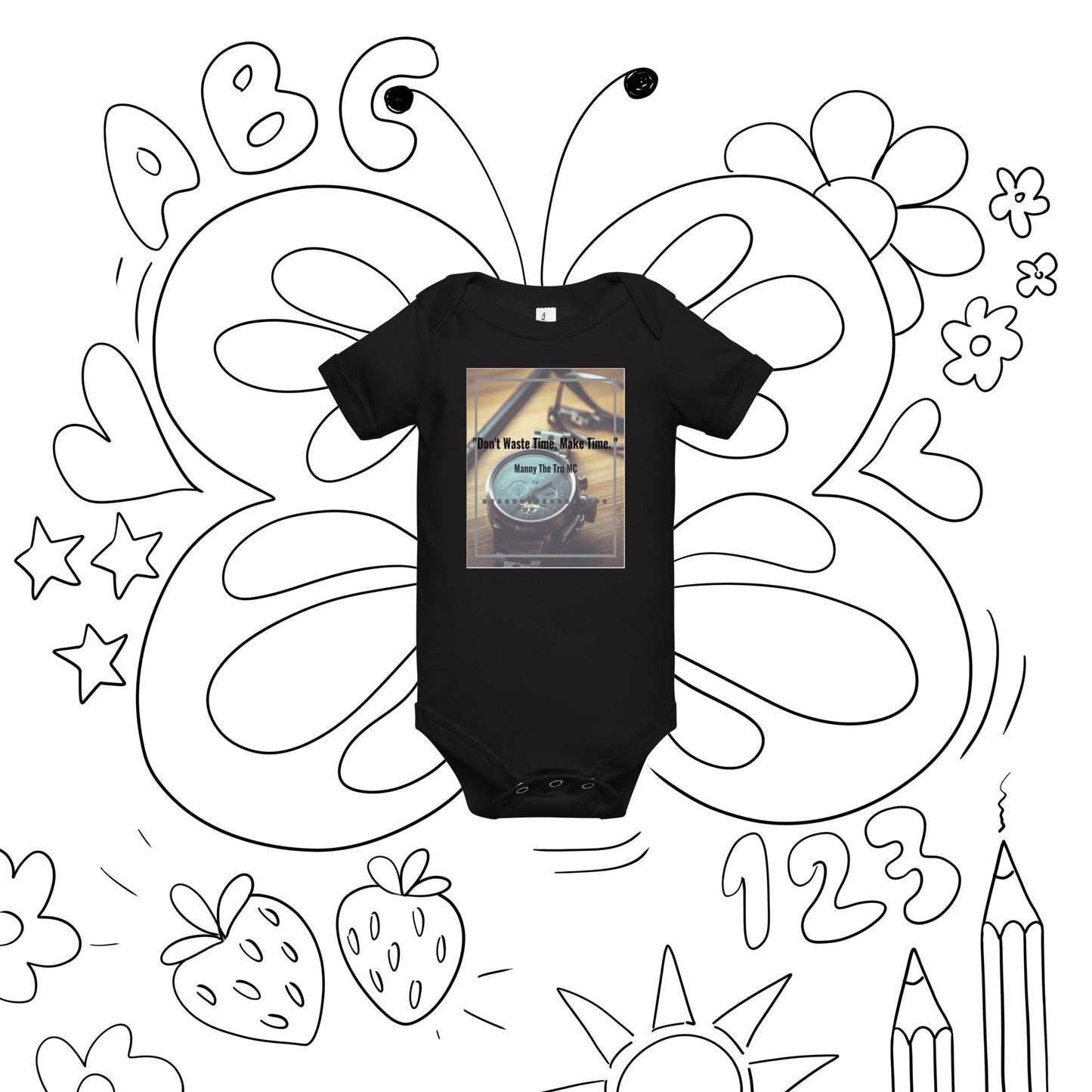 Don't waste time make time Baby short sleeve one piece
