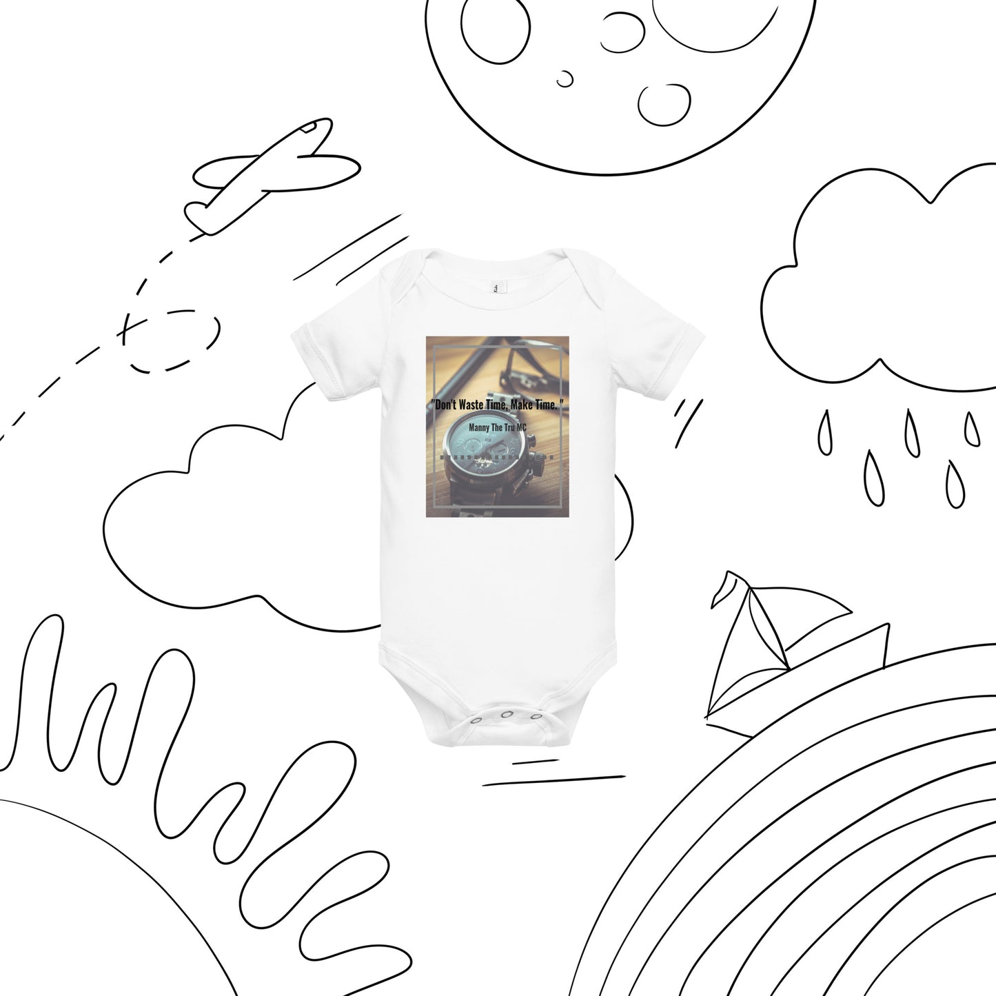 Don't waste time make time Baby short sleeve one piece
