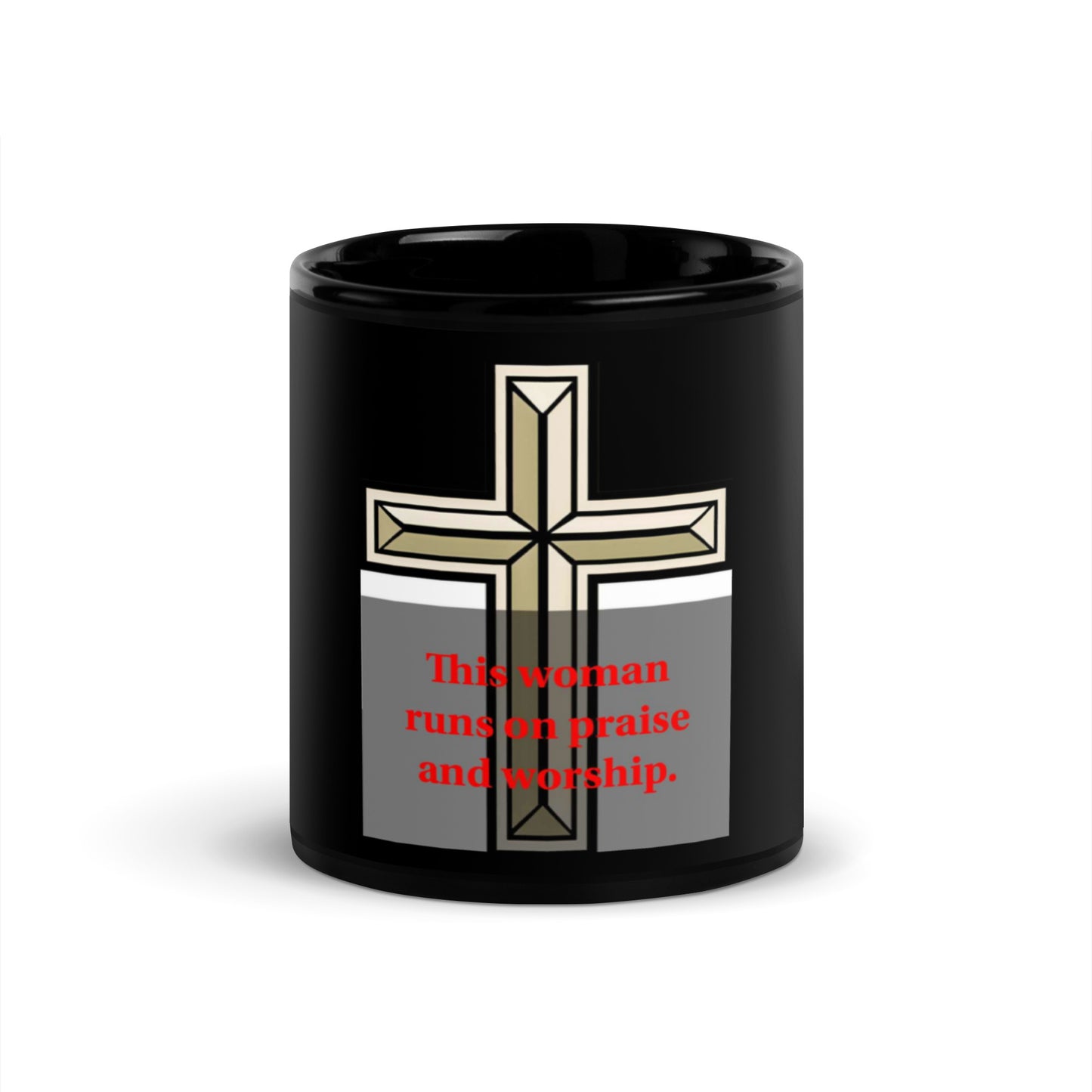 This woman prays Black Glossy Mug