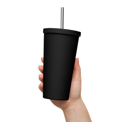 Faith over fear Insulated tumbler with a straw