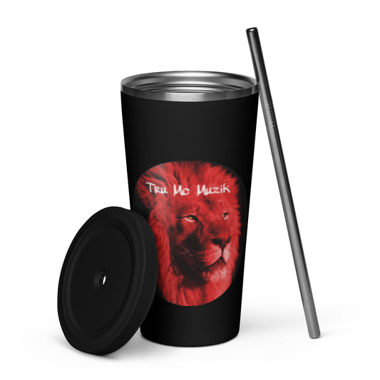 TRU MC MUZIK  Insulated tumbler with a straw