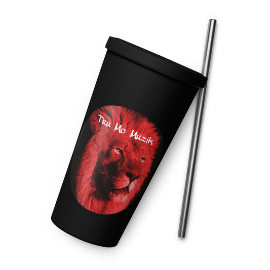 TRU MC MUZIK Insulated tumbler with a straw
