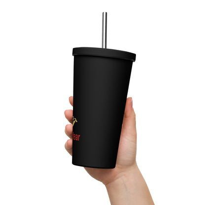 Faith over fear Insulated tumbler with a straw