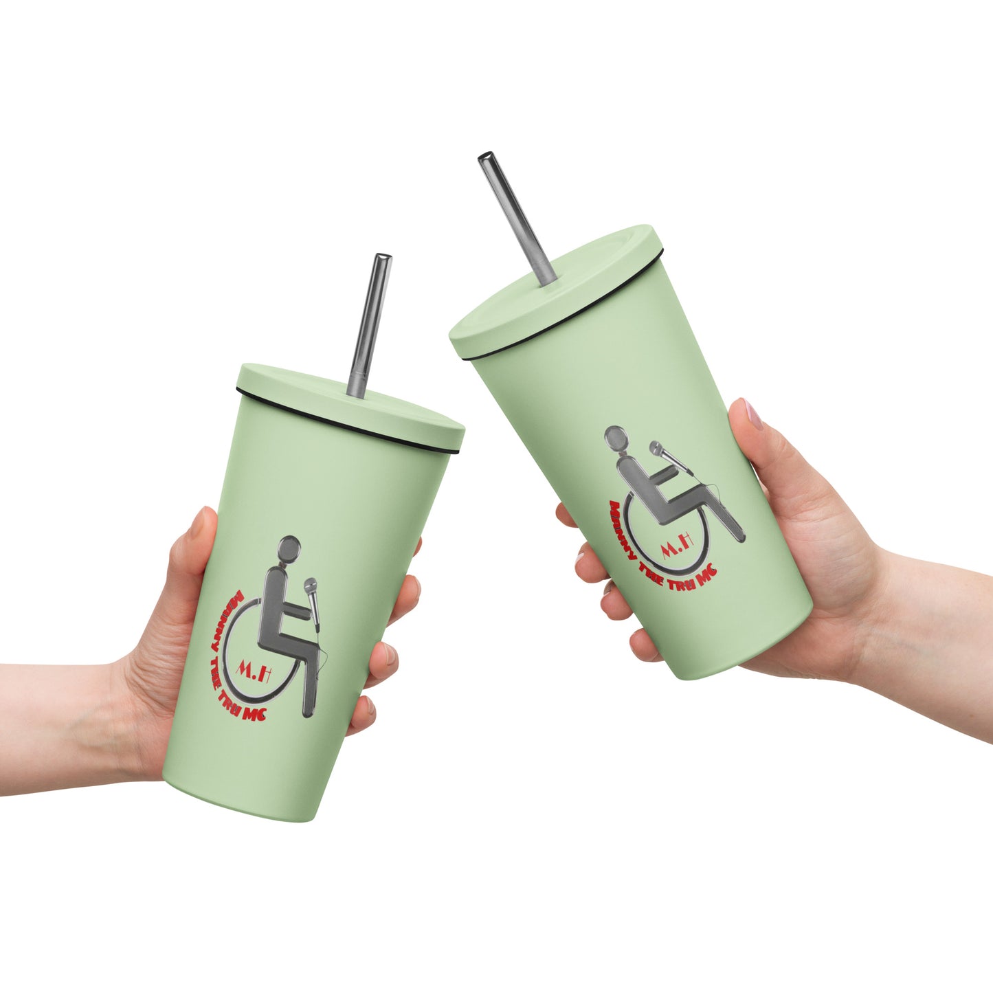 MANNY THE TRU MC Insulated tumbler with a straw