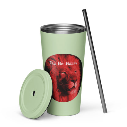 TRU MC MUZIK  Insulated tumbler with a straw