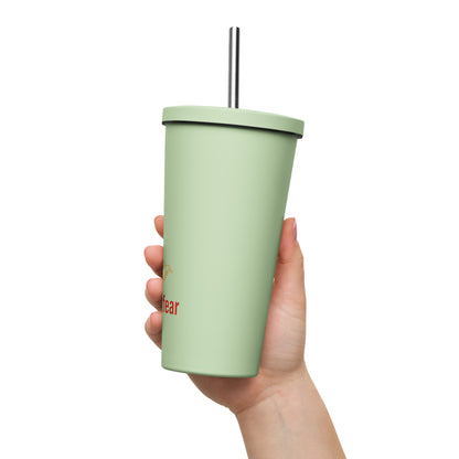 Faith over fear Insulated tumbler with a straw