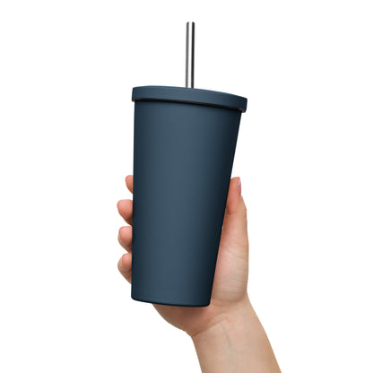 Faith over fear Insulated tumbler with a straw
