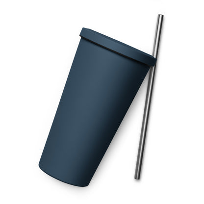 TRU MC MUZIK Insulated tumbler with a straw