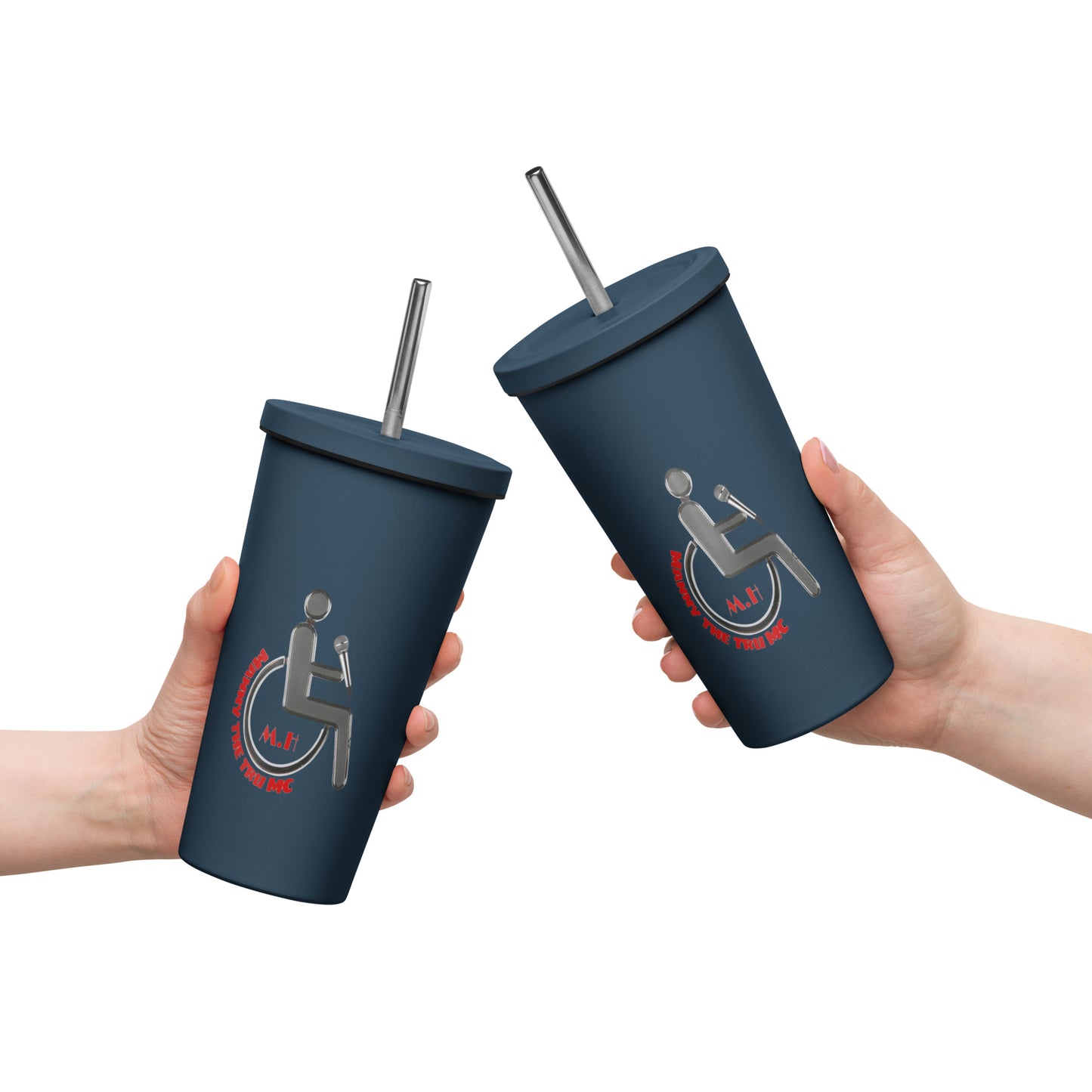 MANNY THE TRU MC Insulated tumbler with a straw