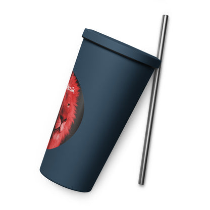 TRU MC MUZIK Insulated tumbler with a straw
