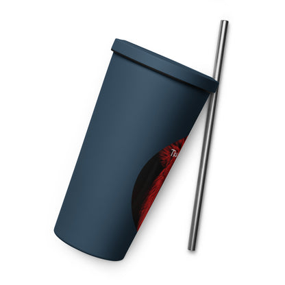 TRU MC MUZIK Insulated tumbler with a straw