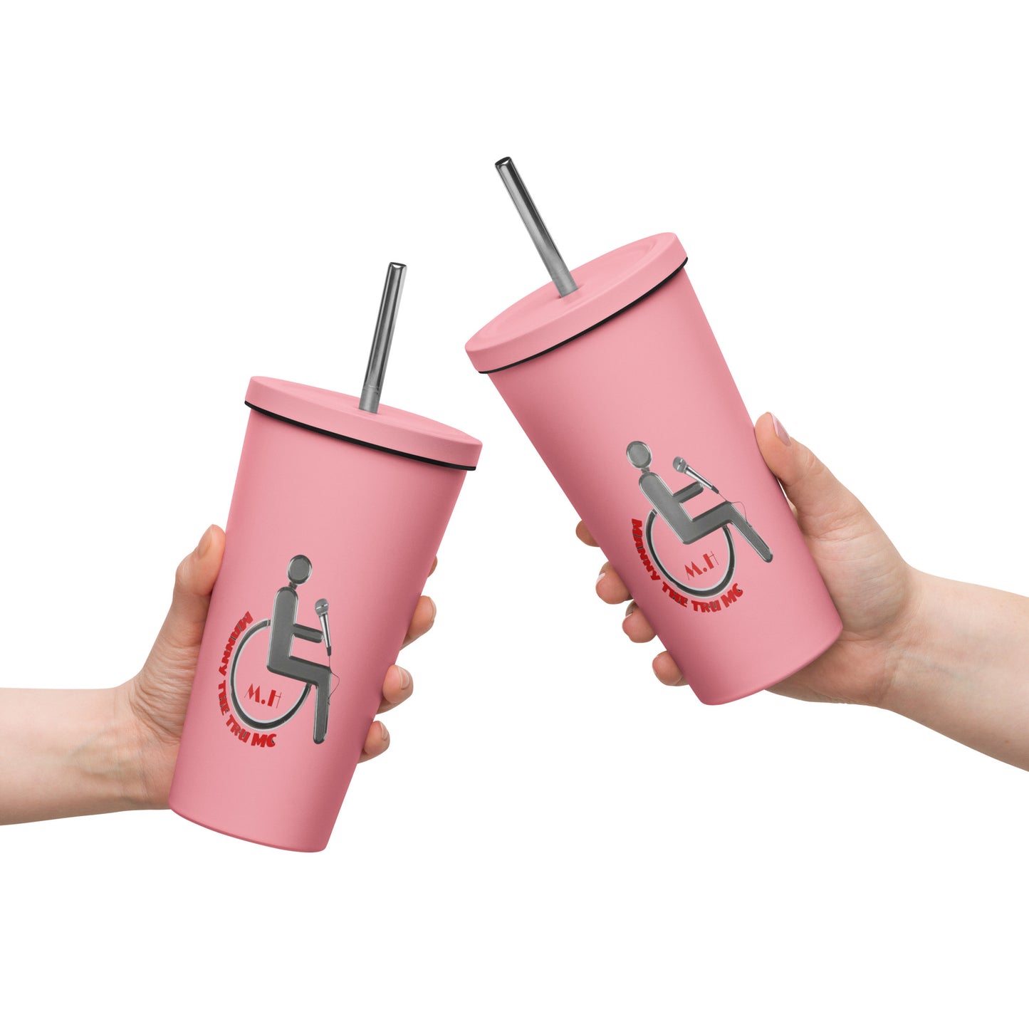 MANNY THE TRU MC Insulated tumbler with a straw