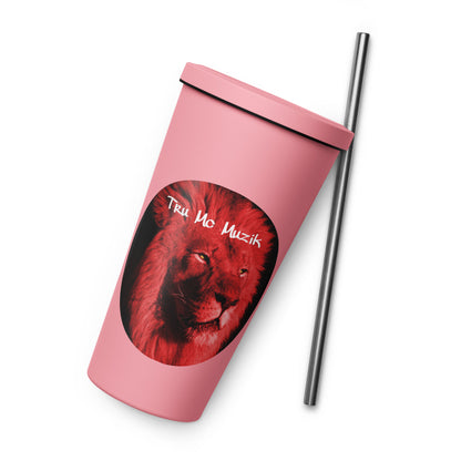 TRU MC MUZIK Insulated tumbler with a straw