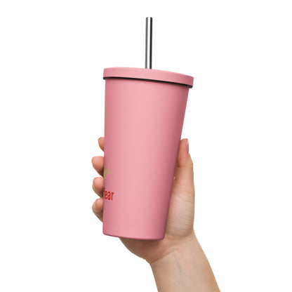 Faith over fear Insulated tumbler with a straw