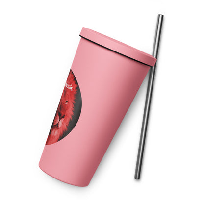 TRU MC MUZIK Insulated tumbler with a straw