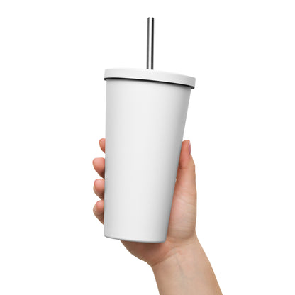 Faith over fear Insulated tumbler with a straw
