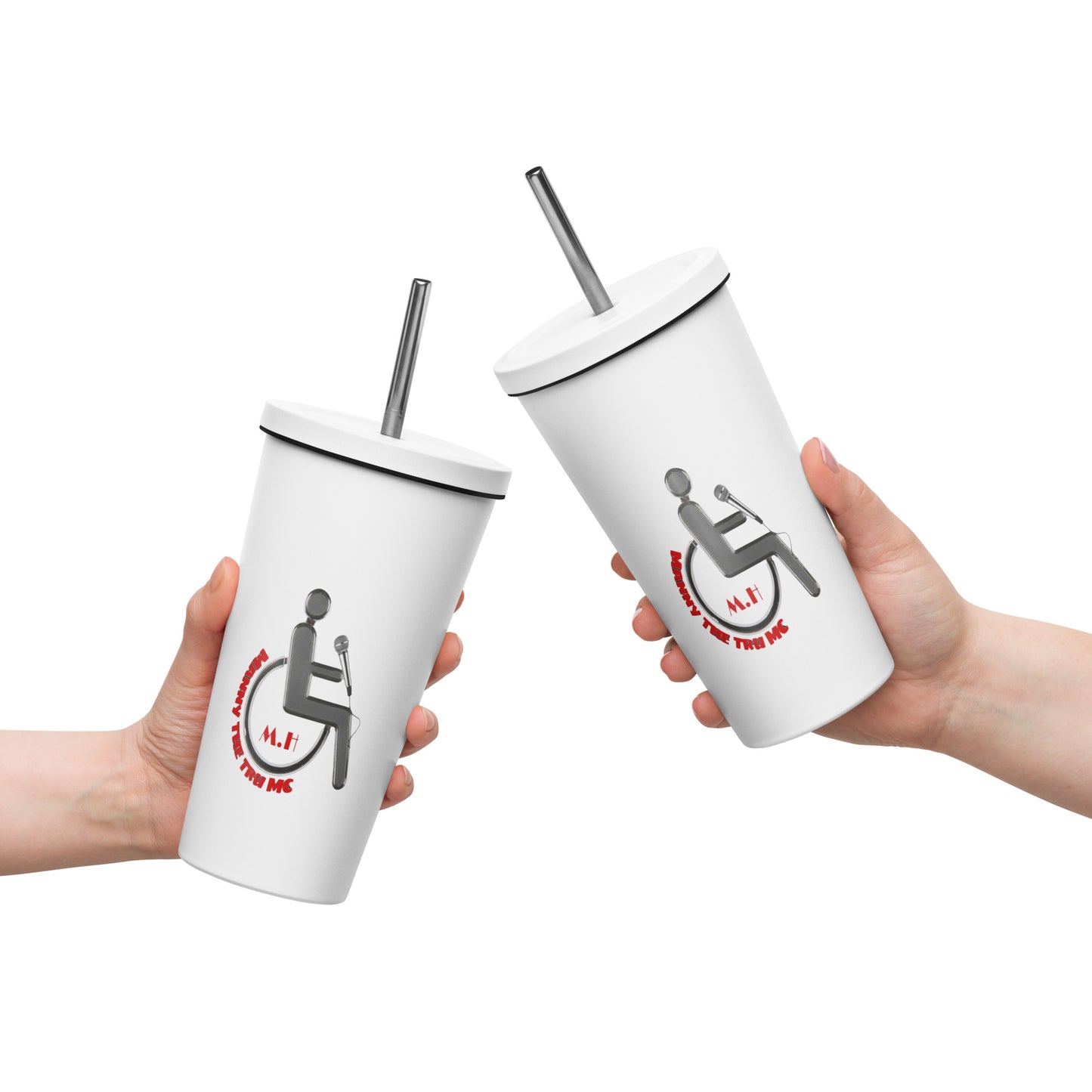 MANNY THE TRU MC Insulated tumbler with a straw