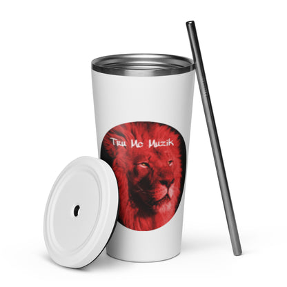 TRU MC MUZIK  Insulated tumbler with a straw
