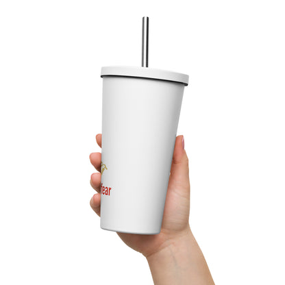 Faith over fear Insulated tumbler with a straw