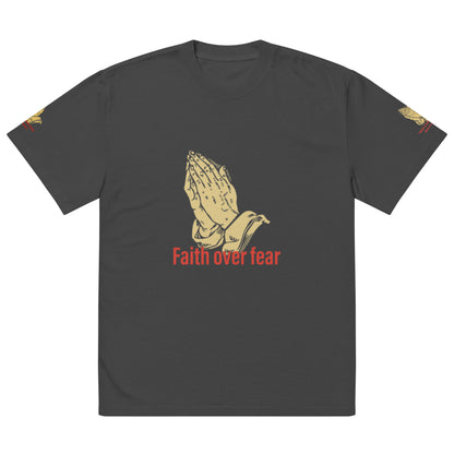 Faith over fear Oversized faded t-shirt