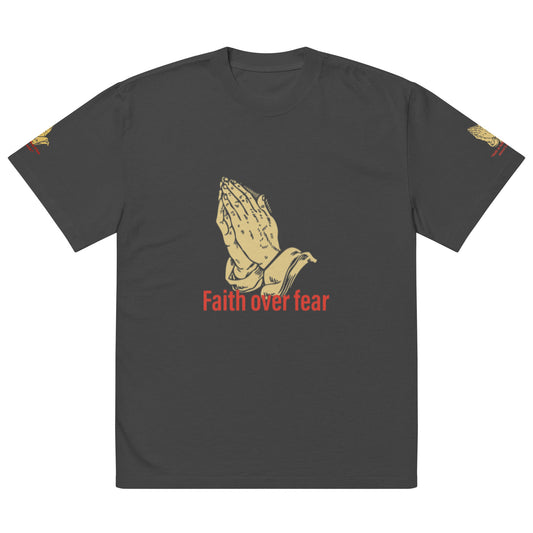 Faith over fear Oversized faded t-shirt