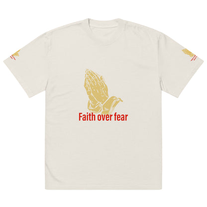 Faith over fear Oversized faded t-shirt