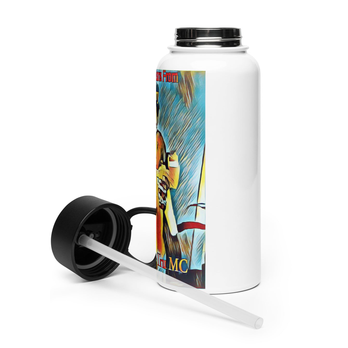 Blood Sweat & Tears from Dirt 2 Glory Stainless steel water bottle with a straw lid